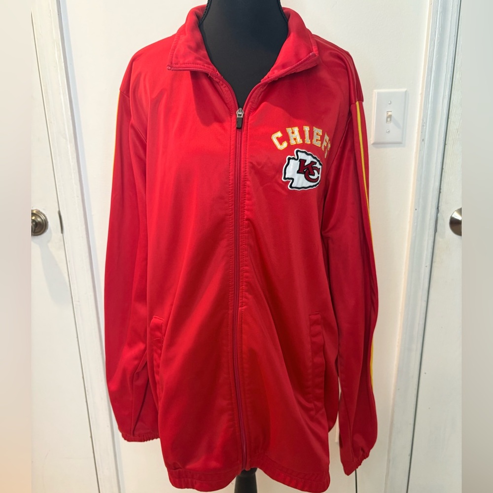 KC Chiefs Red Zip-Up Track Jacket with Logo #119